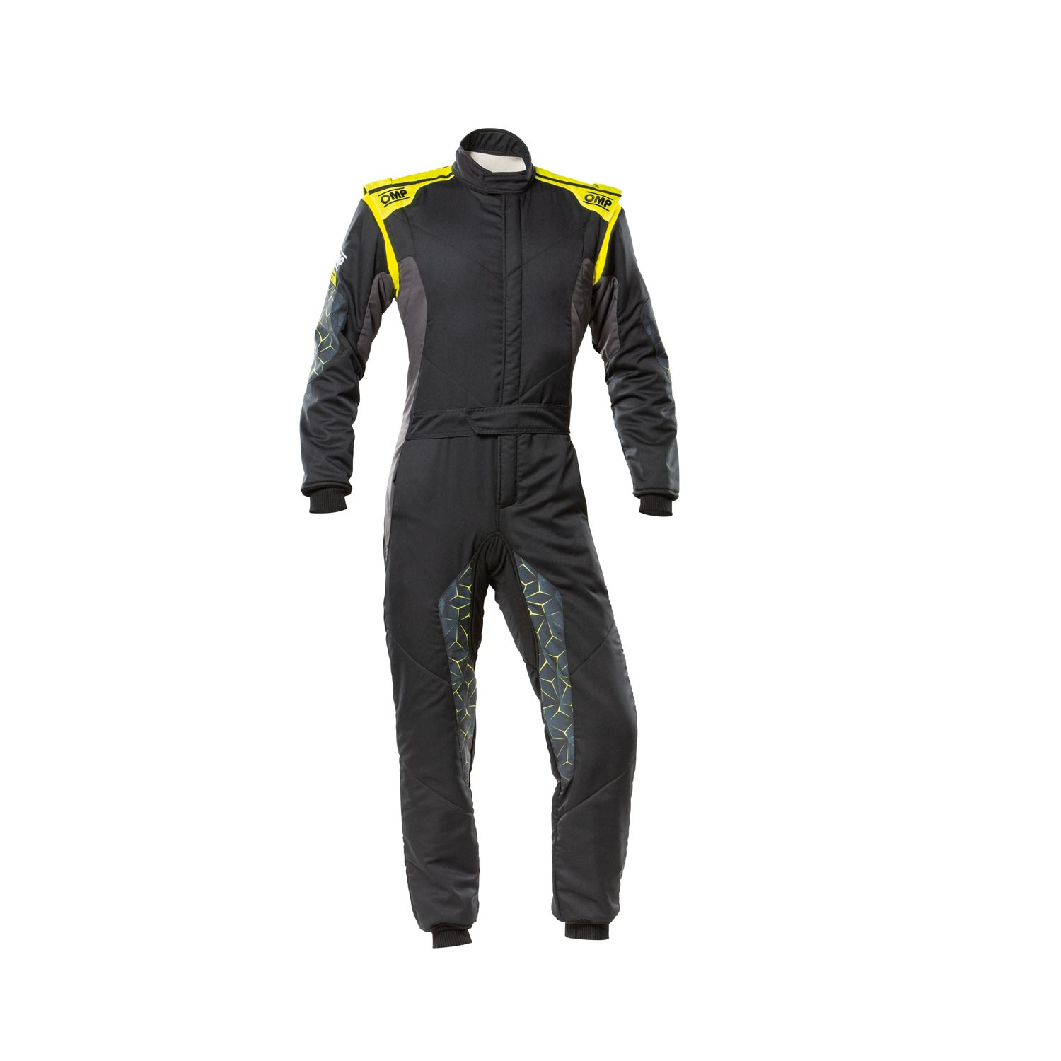 OMP Italy TECNICA HYBRID Racing Suit Blackyellow (FIA) Yellow Black