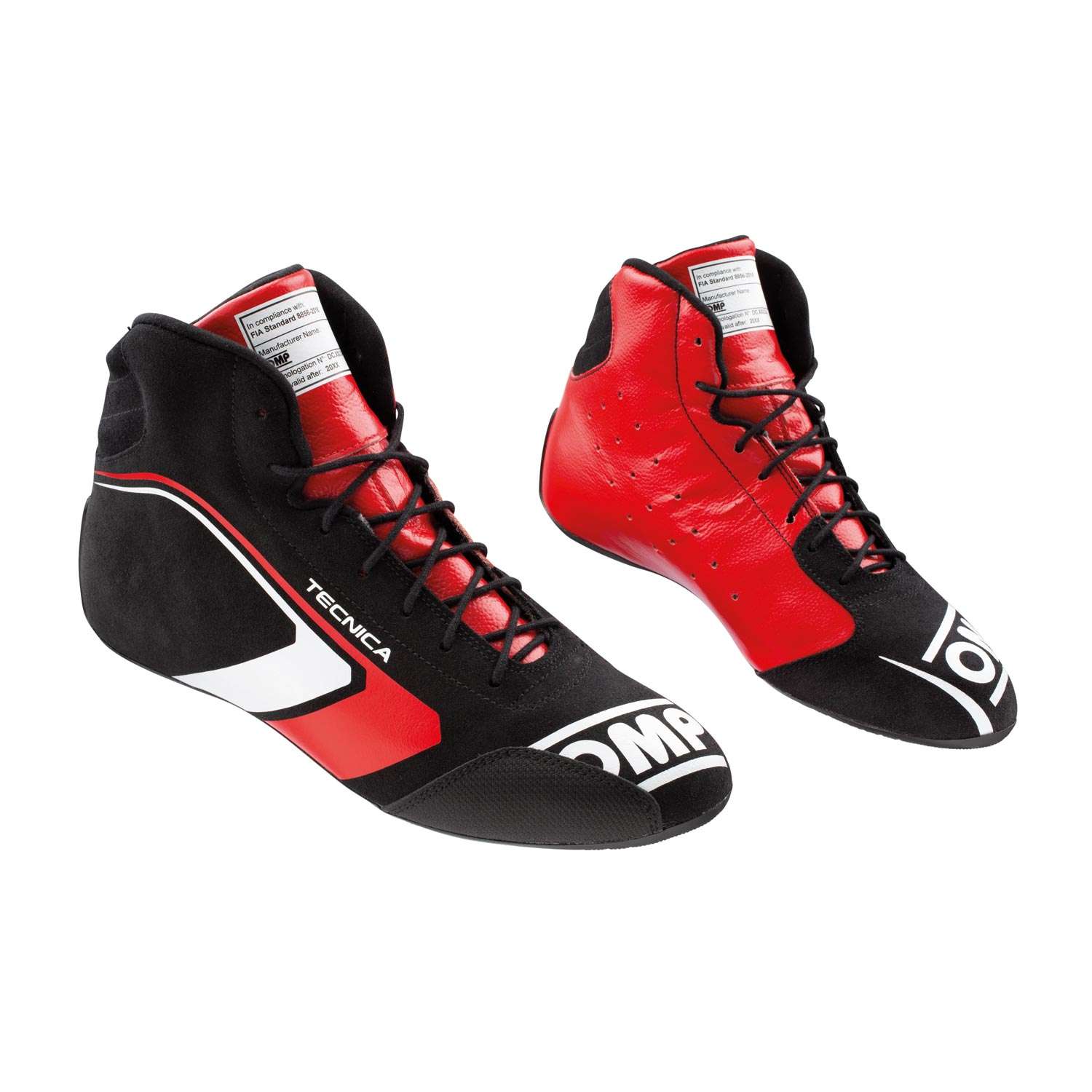 OMP Italy TECNICA MY21 Racing Shoes Black/Red (FIA ) Red || Black ...