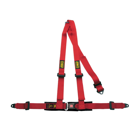 OMP Italy Road 3 - points Safety Belts ECE, DA504 Red