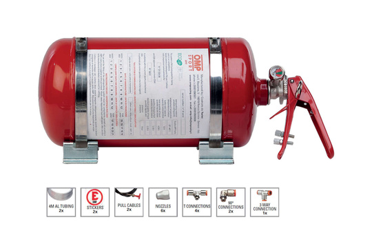 OMP Mechanical Extinguishing System with steel bottle 4,25 L
